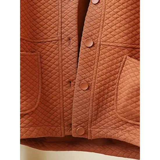 Artistic Retro Loose Long Sleeves Buttoned Solid Color Stand Collar Outerwear Artistic Retro Loose Long Sleeves Buttoned Solid Color Stand Collar Outerwear