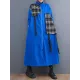Original Long Sleeves Loose Contrast Color Plaid Split-Joint Zipper Stand Collar Outerwear Original Long Sleeves Loose Contrast Color Plaid Split-Joint Zipper Stand Collar Outerwear