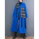 Original Long Sleeves Loose Contrast Color Plaid Split-Joint Zipper Stand Collar Outerwear Original Long Sleeves Loose Contrast Color Plaid Split-Joint Zipper Stand Collar Outerwear