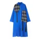 Original Long Sleeves Loose Contrast Color Plaid Split-Joint Zipper Stand Collar Outerwear Original Long Sleeves Loose Contrast Color Plaid Split-Joint Zipper Stand Collar Outerwear