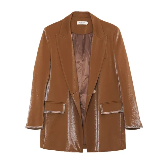Casual Loose Tasseled Solid Color Lapel Collar Jackets&Coat Casual Loose Tasseled Solid Color Lapel Collar Jackets&Coat