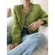 Fashion Long Sleeves Loose Buttoned Round-Neck Outerwear Fashion Long Sleeves Loose Buttoned Round-Neck Outerwear