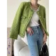 Fashion Long Sleeves Loose Buttoned Round-Neck Outerwear Fashion Long Sleeves Loose Buttoned Round-Neck Outerwear