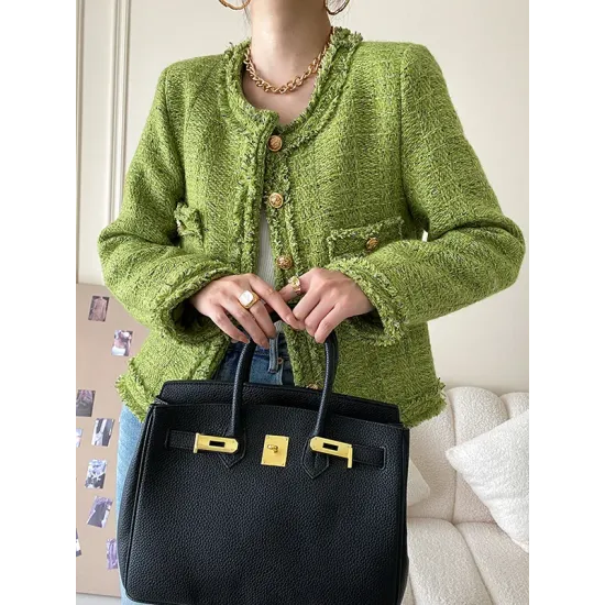 Fashion Long Sleeves Loose Buttoned Round-Neck Outerwear Fashion Long Sleeves Loose Buttoned Round-Neck Outerwear