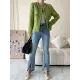Fashion Long Sleeves Loose Buttoned Round-Neck Outerwear Fashion Long Sleeves Loose Buttoned Round-Neck Outerwear