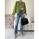 Fashion Long Sleeves Loose Buttoned Round-Neck Outerwear Fashion Long Sleeves Loose Buttoned Round-Neck Outerwear