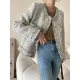Fashion Long Sleeves Loose Buttoned Round-Neck Outerwear Fashion Long Sleeves Loose Buttoned Round-Neck Outerwear