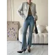 Fashion Long Sleeves Loose Buttoned Round-Neck Outerwear Fashion Long Sleeves Loose Buttoned Round-Neck Outerwear