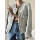 Fashion Long Sleeves Loose Buttoned Round-Neck Outerwear Fashion Long Sleeves Loose Buttoned Round-Neck Outerwear