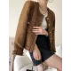 Fashion Long Sleeves Loose Buttoned Round-Neck Outerwear Fashion Long Sleeves Loose Buttoned Round-Neck Outerwear