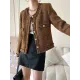 Fashion Long Sleeves Loose Buttoned Round-Neck Outerwear Fashion Long Sleeves Loose Buttoned Round-Neck Outerwear