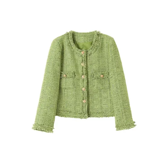 Fashion Long Sleeves Loose Buttoned Round-Neck Outerwear Fashion Long Sleeves Loose Buttoned Round-Neck Outerwear
