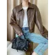 Solid Color Split-Joint Zipper Long Sleeves Loose Lapel Jackets&Coats Solid Color Split-Joint Zipper Long Sleeves Loose Lapel Jackets&Coats