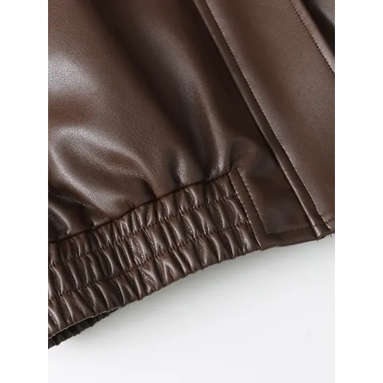 Solid Color Split-Joint Zipper Long Sleeves Loose Lapel Jackets&Coats Solid Color Split-Joint Zipper Long Sleeves Loose Lapel Jackets&Coats