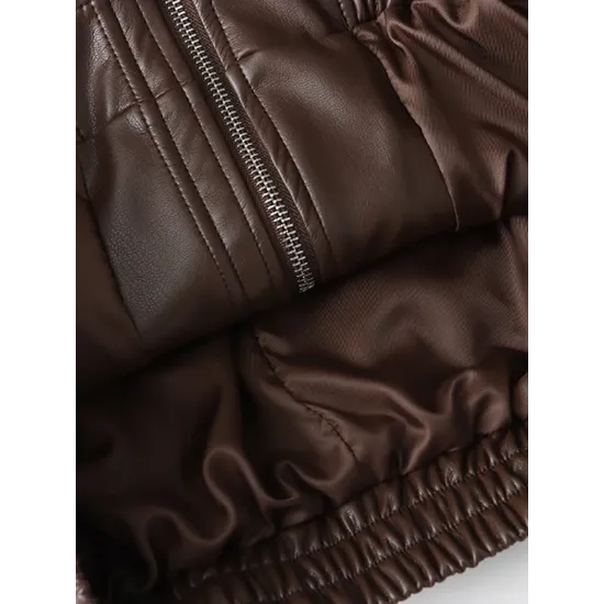 Solid Color Split-Joint Zipper Long Sleeves Loose Lapel Jackets&Coats Solid Color Split-Joint Zipper Long Sleeves Loose Lapel Jackets&Coats