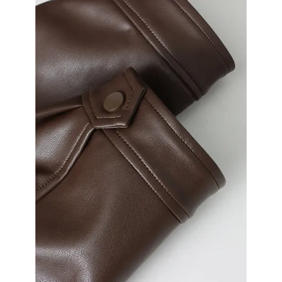 Solid Color Split-Joint Zipper Long Sleeves Loose Lapel Jackets&Coats Solid Color Split-Joint Zipper Long Sleeves Loose Lapel Jackets&Coats
