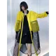 Stylish Split-Joint With Pocket Mesh Buttoned Stand Collar Long Sleeves Jacket Outwear