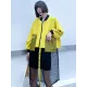 Stylish Split-Joint With Pocket Mesh Buttoned Stand Collar Long Sleeves Jacket Outwear