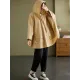 Loose Solid Color Buttoned Hooded Long Sleeves Trench Coat Loose Solid Color Buttoned Hooded Long Sleeves Trench Coat
