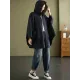 Loose Solid Color Buttoned Hooded Long Sleeves Trench Coat Loose Solid Color Buttoned Hooded Long Sleeves Trench Coat