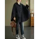 Loose Solid Color Buttoned Hooded Long Sleeves Trench Coat Loose Solid Color Buttoned Hooded Long Sleeves Trench Coat