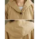 Loose Solid Color Buttoned Hooded Long Sleeves Trench Coat Loose Solid Color Buttoned Hooded Long Sleeves Trench Coat
