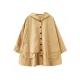 Loose Solid Color Buttoned Hooded Long Sleeves Trench Coat Loose Solid Color Buttoned Hooded Long Sleeves Trench Coat