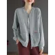 Simple Long Sleeves Loose Solid Color Zipper Stand Collar Outerwear Simple Long Sleeves Loose Solid Color Zipper Stand Collar Outerwear
