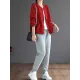 Simple Long Sleeves Loose Solid Color Zipper Stand Collar Outerwear Simple Long Sleeves Loose Solid Color Zipper Stand Collar Outerwear