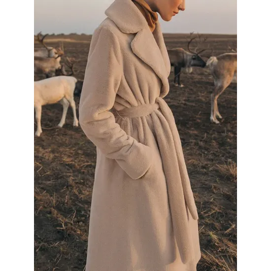 Original Creation Long Sleeves Loose Keep Warm Solid Color Notched Collar Coats Original Creation Long Sleeves Loose Keep Warm Solid Color Notched Collar Coats