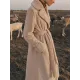 Original Creation Long Sleeves Loose Keep Warm Solid Color Notched Collar Coats Original Creation Long Sleeves Loose Keep Warm Solid Color Notched Collar Coats