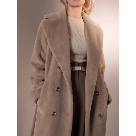 Original Creation Long Sleeves Loose Keep Warm Solid Color Notched Collar Coats Original Creation Long Sleeves Loose Keep Warm Solid Color Notched Collar Coats