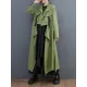 Loose Long Sleeves Drawstring Split-Joint Lapel Trench Coats Loose Long Sleeves Drawstring Split-Joint Lapel Trench Coats