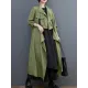 Loose Long Sleeves Drawstring Split-Joint Lapel Trench Coats Loose Long Sleeves Drawstring Split-Joint Lapel Trench Coats