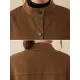 Vintage Long Sleeves Loose Buttoned Solid Color High-Neck Outerwear Vintage Long Sleeves Loose Buttoned Solid Color High-Neck Outerwear