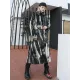 Casual Loose Long Sleeves Drawstring Tie-Dyed Zipper Outerwear Casual Loose Long Sleeves Drawstring Tie-Dyed Zipper Outerwear