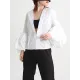 Casual Puff Sleeves Long Sleeves Solid Color Deep V-Neck Outerwear Casual Puff Sleeves Long Sleeves Solid Color Deep V-Neck Outerwear