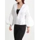 Casual Puff Sleeves Long Sleeves Solid Color Deep V-Neck Outerwear Casual Puff Sleeves Long Sleeves Solid Color Deep V-Neck Outerwear