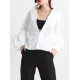 Casual Puff Sleeves Long Sleeves Solid Color Deep V-Neck Outerwear Casual Puff Sleeves Long Sleeves Solid Color Deep V-Neck Outerwear