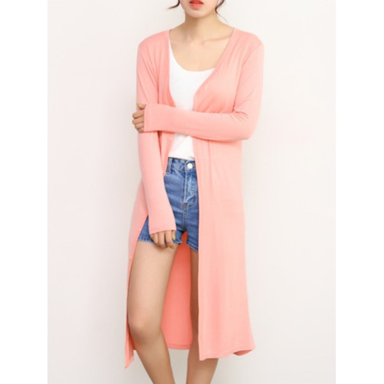 Casual Loose Long Sleeves Solid Color Outerwear Casual Loose Long Sleeves Solid Color Outerwear