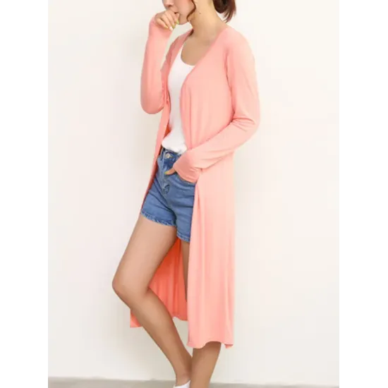 Casual Loose Long Sleeves Solid Color Outerwear Casual Loose Long Sleeves Solid Color Outerwear