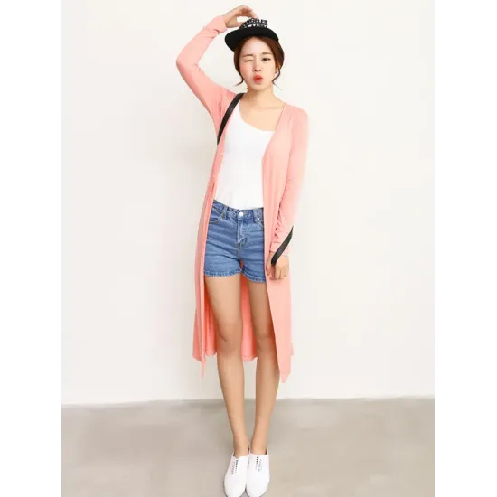 Casual Loose Long Sleeves Solid Color Outerwear Casual Loose Long Sleeves Solid Color Outerwear