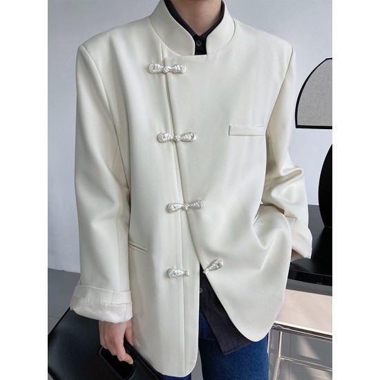 Vintage Loose Black White Buttoned Blazer Vintage Loose Black White Buttoned Blazer
