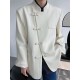 Vintage Loose Black White Buttoned Blazer Vintage Loose Black White Buttoned Blazer
