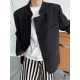 Vintage Loose Black White Buttoned Blazer Vintage Loose Black White Buttoned Blazer