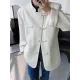Vintage Loose Black White Buttoned Blazer Vintage Loose Black White Buttoned Blazer