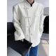 Vintage Loose Black White Buttoned Blazer Vintage Loose Black White Buttoned Blazer