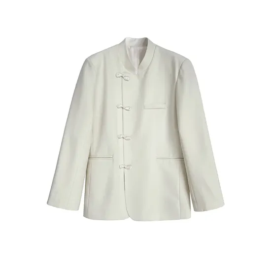 Vintage Loose Black White Buttoned Blazer Vintage Loose Black White Buttoned Blazer