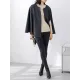 Casual Loose Solid Color Round-Neck Cape Outerwear