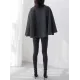 Casual Loose Solid Color Round-Neck Cape Outerwear